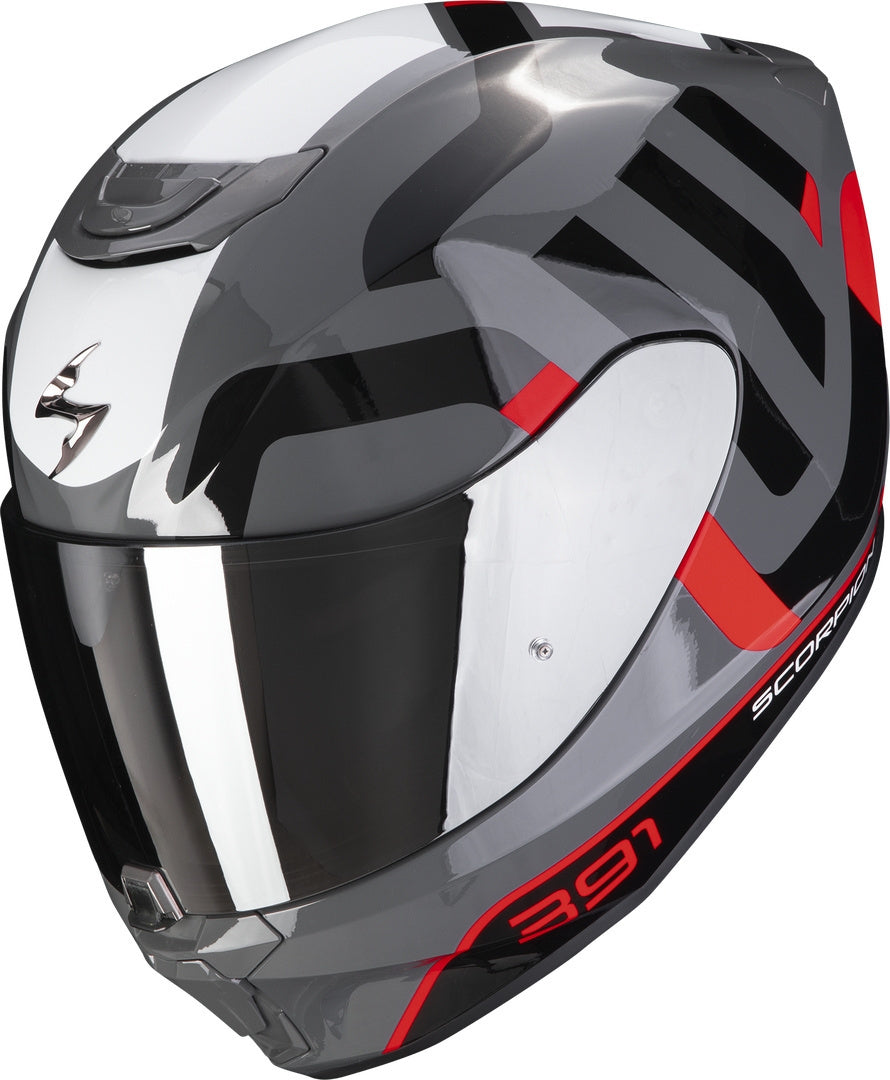 SCORPION CASCOS INTEGRALES EXO-391 AROK GRIS ROJO NEGRO