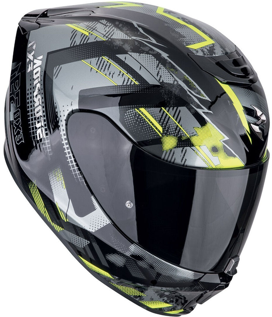 SCORPION CASCOS INTEGRALES EXO-391 CLUTTER NEGRO AMARILLO NEÓN
