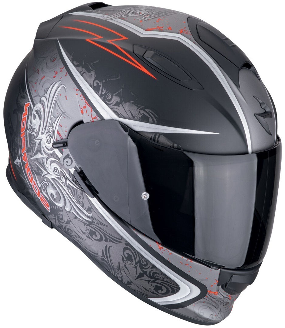 SCORPION CASCOS INTEGRALES EXO-491 RUN NEGRO MATE ROJO 