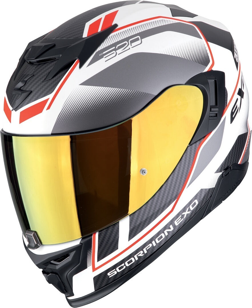 SCORPION EXO-520 EVO AIR LENA Integral Helmet Matte White-Silver-Red