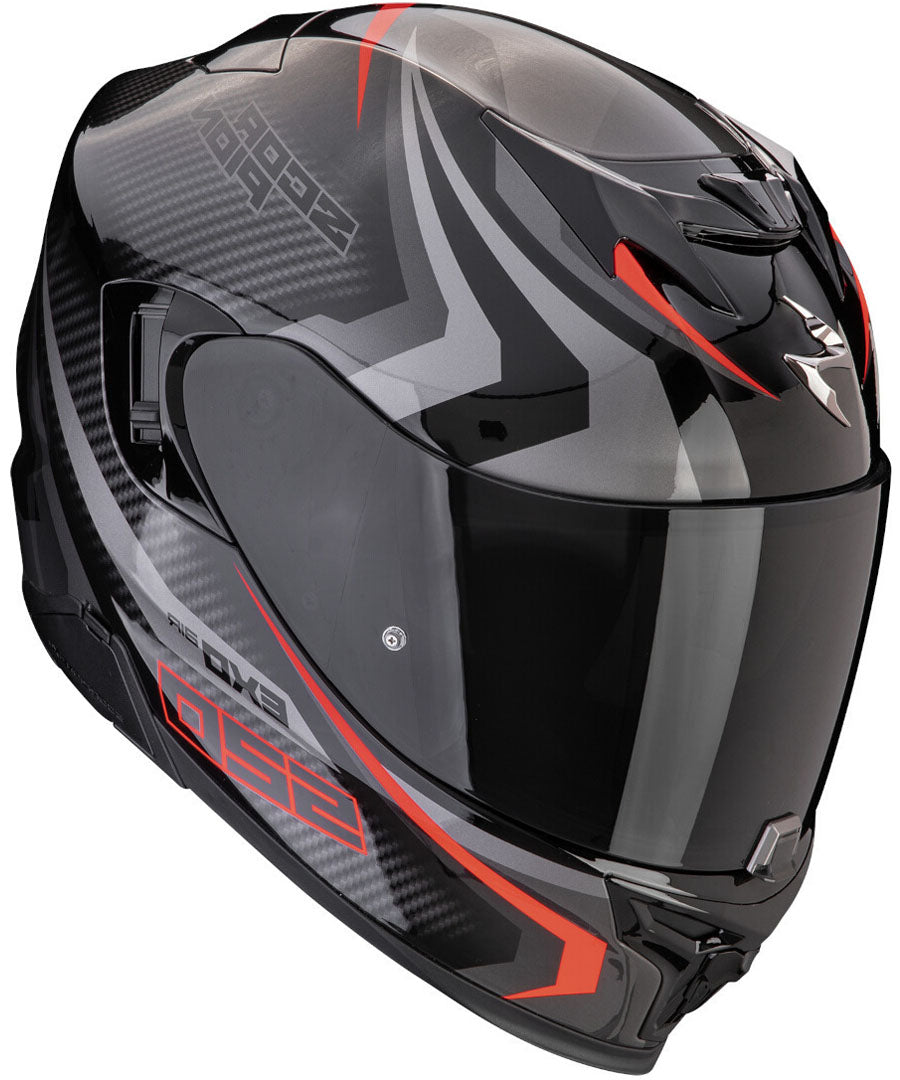 SCORPION CASCOS INTEGRALES EXO-520 EVO AIR TERRA NEGRO PLATA ROJO