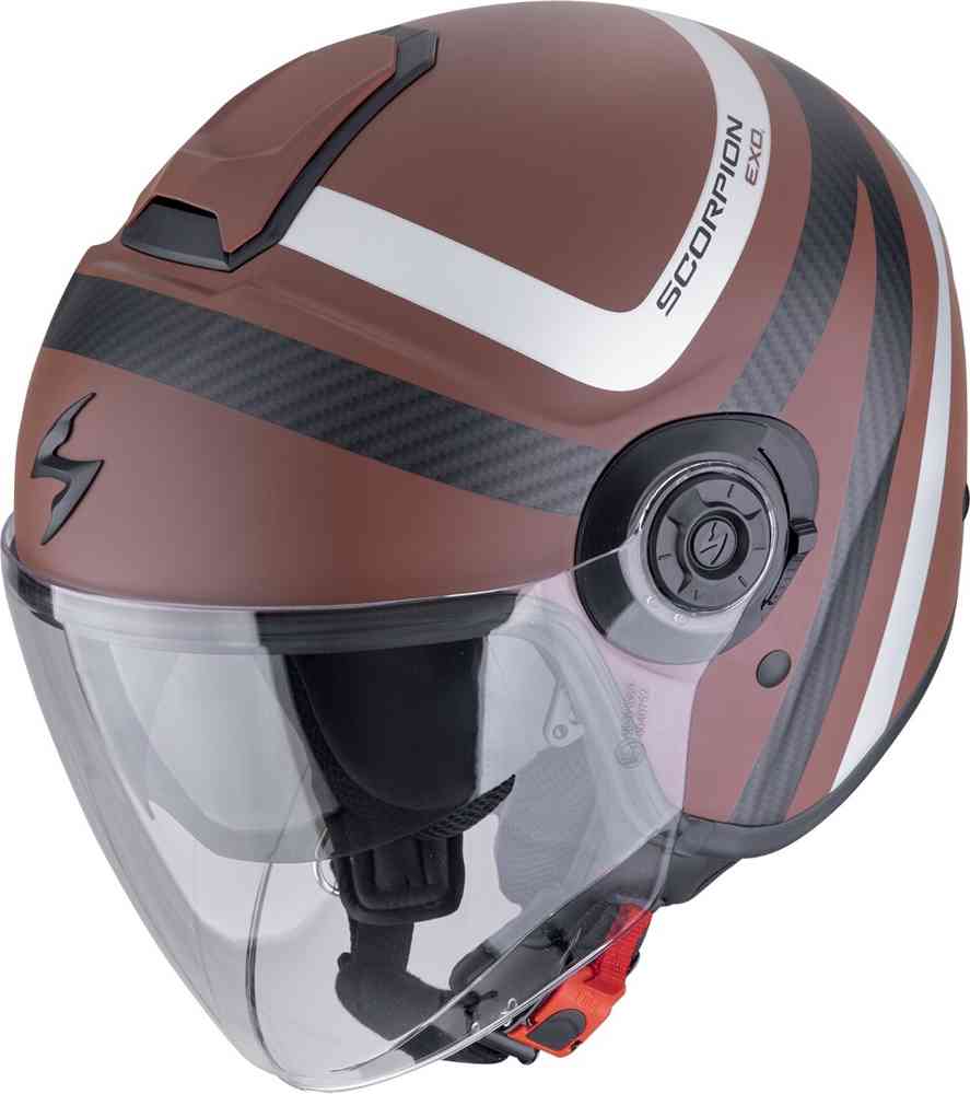 SCORPION EXO-CITY II RIVA Urbano Abierto Jet Casco Marrón Mate Plata - CASCO