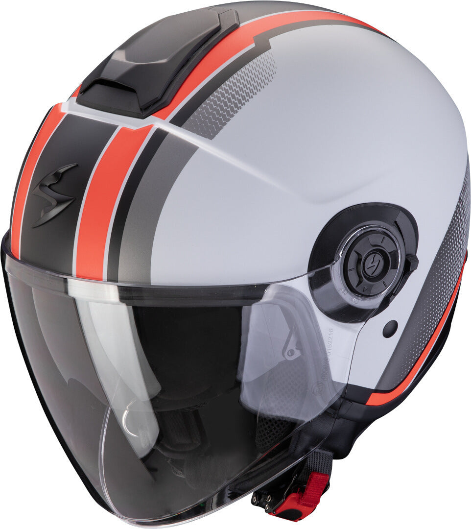 SCORPION EXO-CITY II VEL Abierto Jet Casco Gris Rojo Mate - CASCO