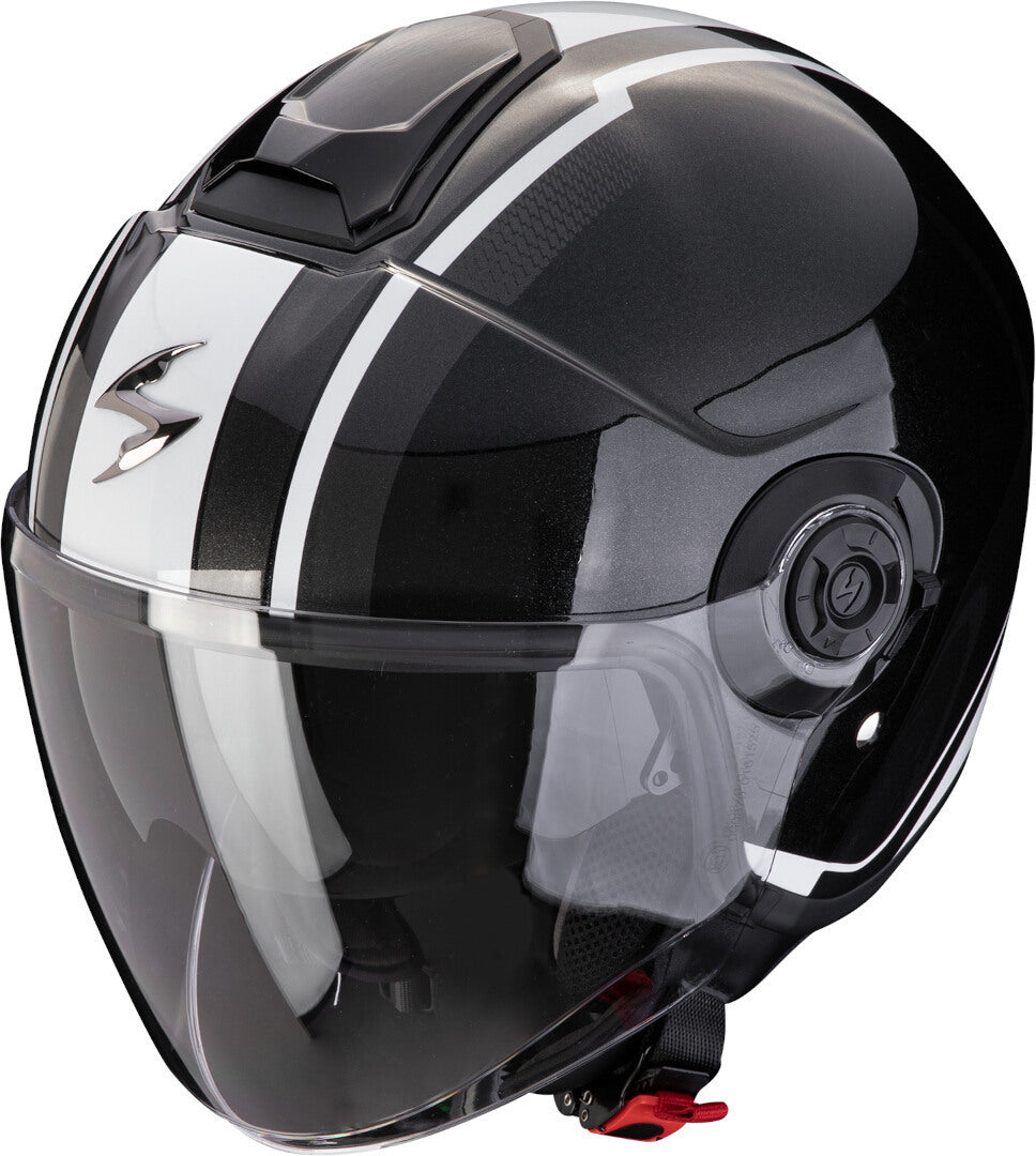 SCORPION EXO-CITY II VEL Abierto Jet Casco Metal Negro Blanco - CASCO