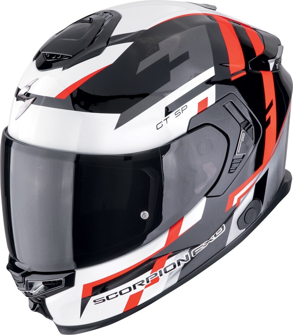 SCORPION CASCOS INTEGRALES EXO-GT SP AIR SOLID BLANCO NEGRO ROJO 
