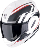 SCORPION EXO Tech Evo Furio Casco modular Blanco Mate Negro Rojo - CASCO