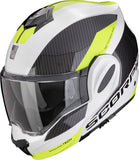 SCORPION Exo Tech Evo Team Casco Modular Ligero Blanco-Amazillo - CASCO