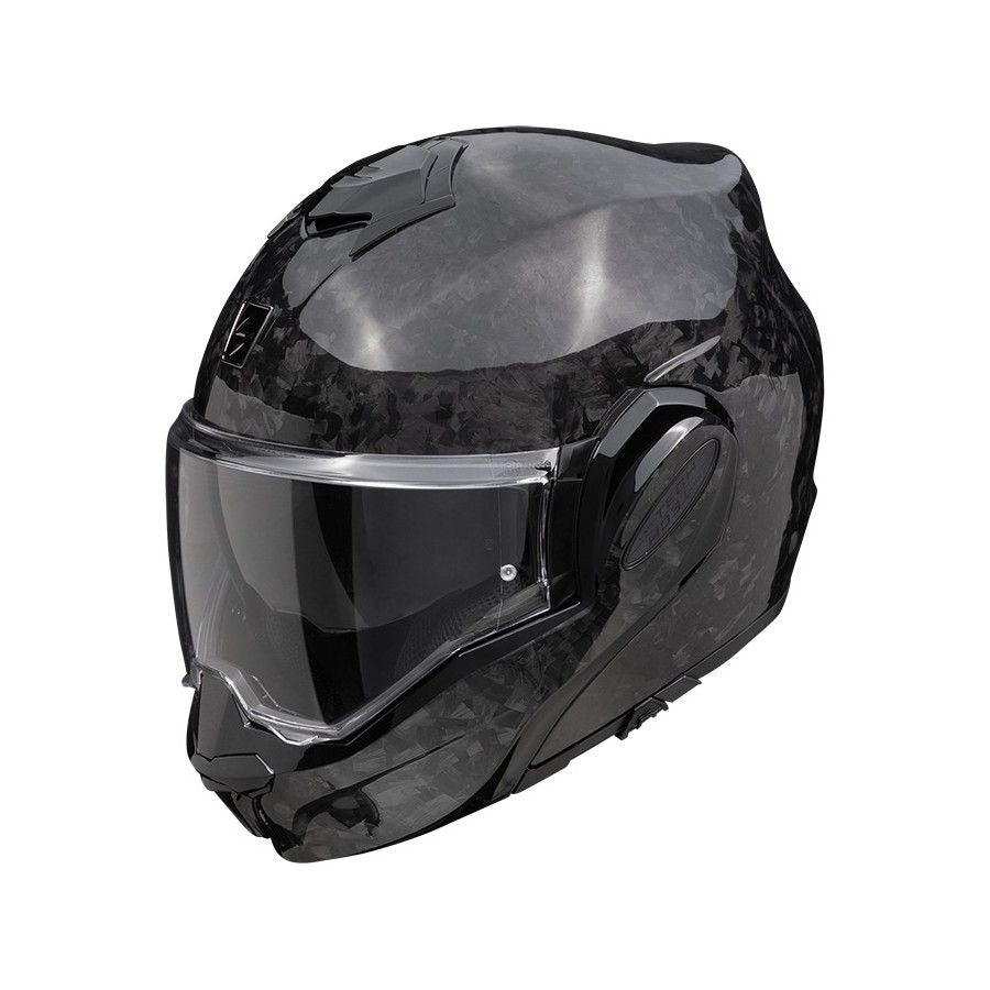 SCORPION Exo-Tech Evo Onyx Carbon Solid Casco Modular Negro - CASCO