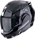 SCORPION EXO Tech Evo Traveler Frontal Flip Casco de Negro Blanco - CASCO