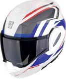 SCORPION EXO Tech Evo Furio de moto Casco modular Blanco Rojo Azul - CASCO