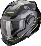 SCORPION Exo-Tech Evo Pro Commuta Casco modular Negro Plata Amarillo - CASCO