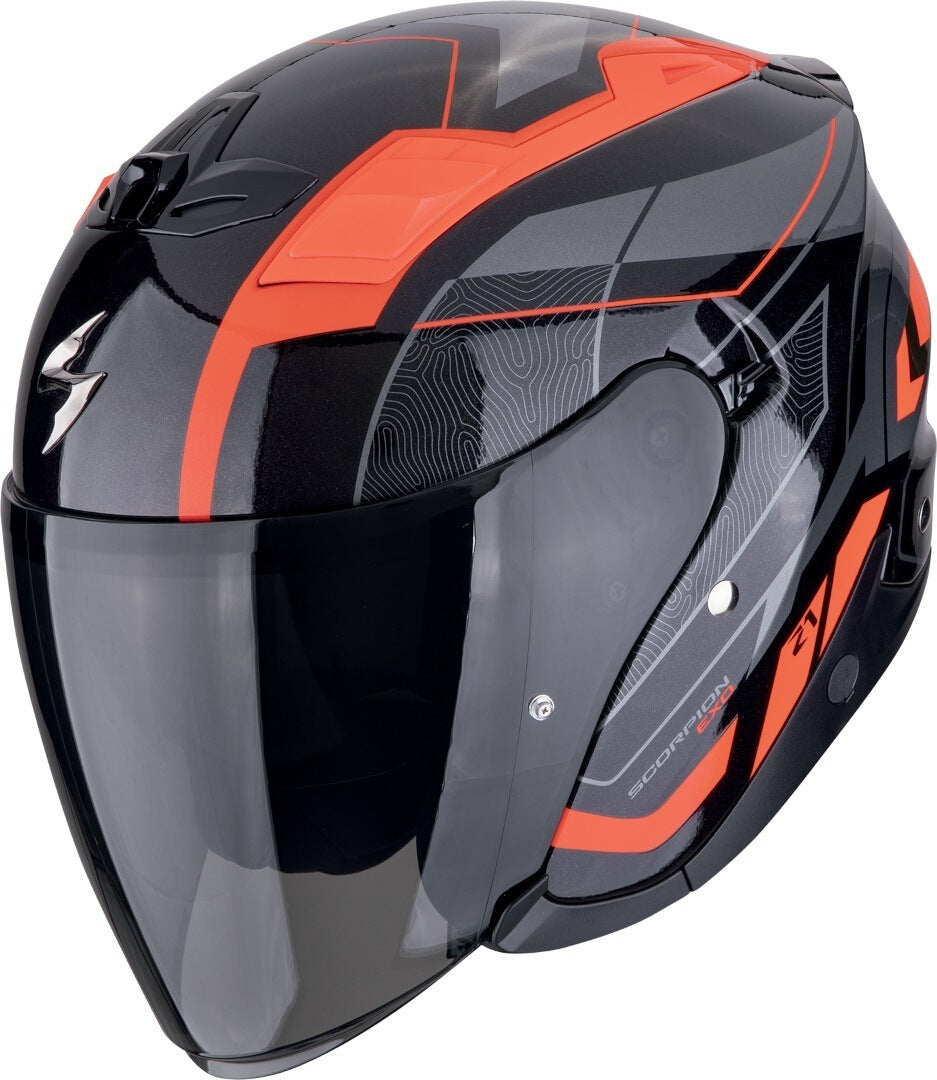SCORPION EXO-Z1 VUE Moto Urbano Abierto Casco Negro Rojo - CASCO