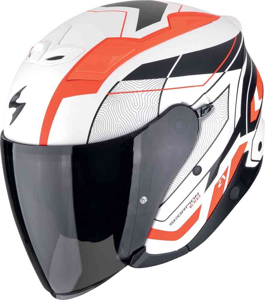 SCORPION EXO-Z1 VUE Moto Urbano Jet Casco Blanco Mate Rojo Negro - CASCO