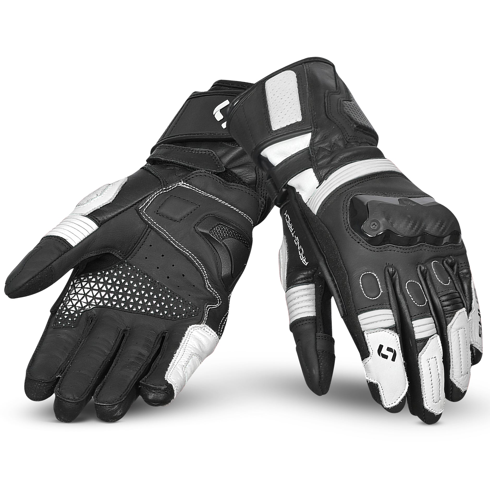 Guantes De Motocross Büse Fresco Blanco/negro - Con Protección En Nudillos Y Ventilación 3D