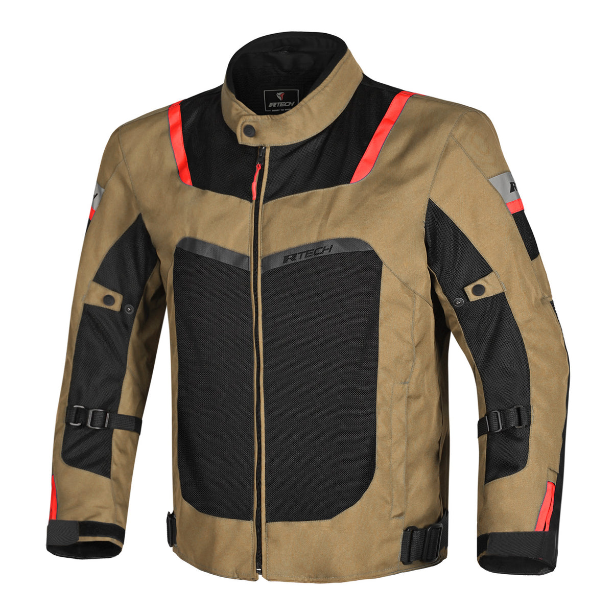 Veste de moto homme R-TECH SPIRAL MESH, textile marron et noir
