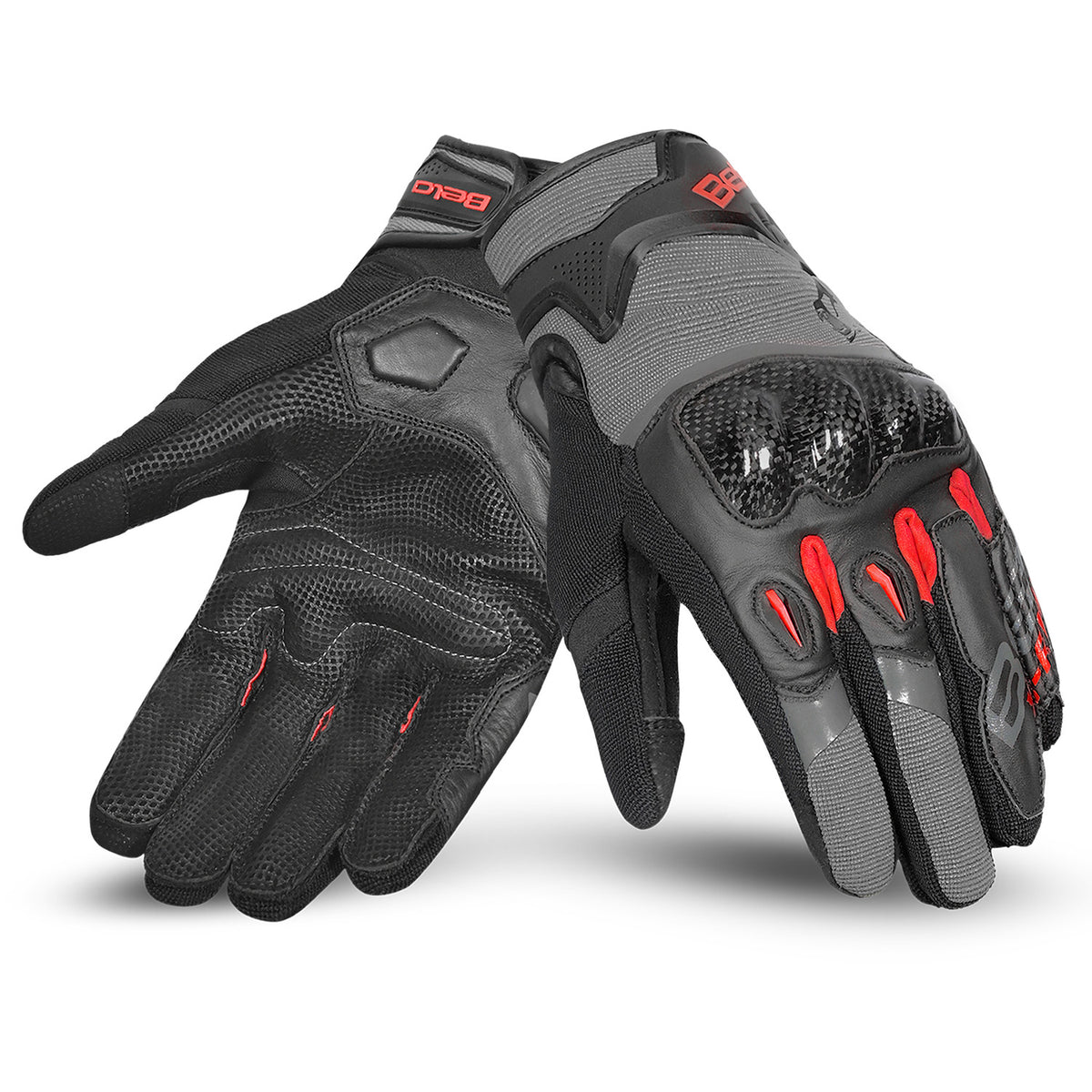 BELA - Guantes Textil Daring Man Rojo/Gris/Negro