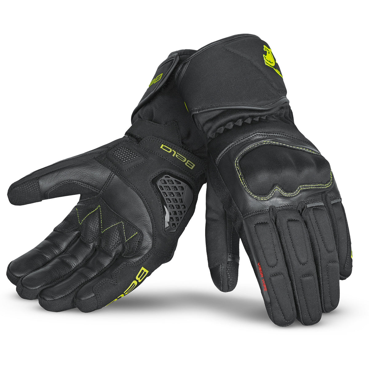 BELA Frost Shield Guantes De Moto Negro Amarillo Flour