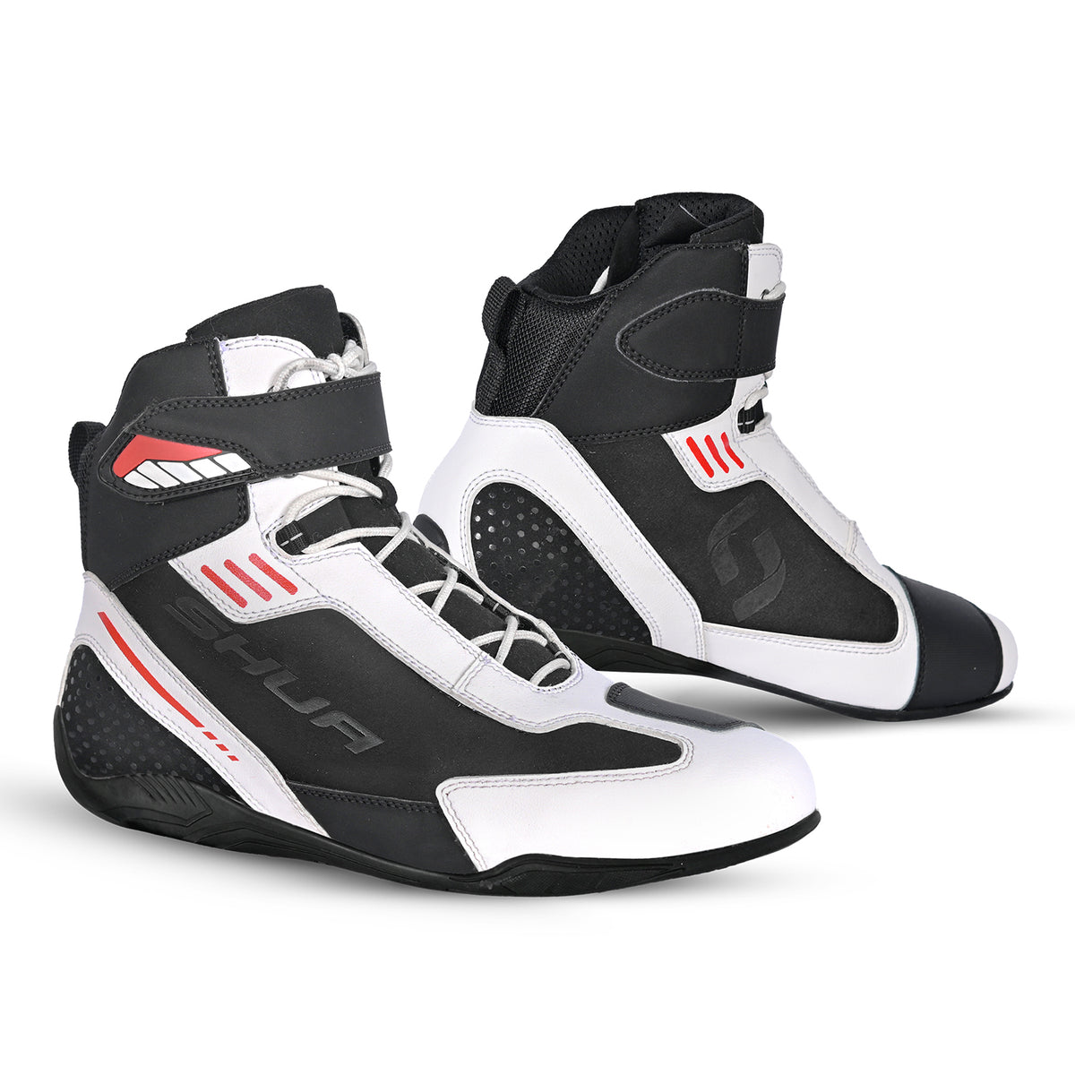 SHUA PULSE BOTAS DE MOTO NEGRO BLANCO