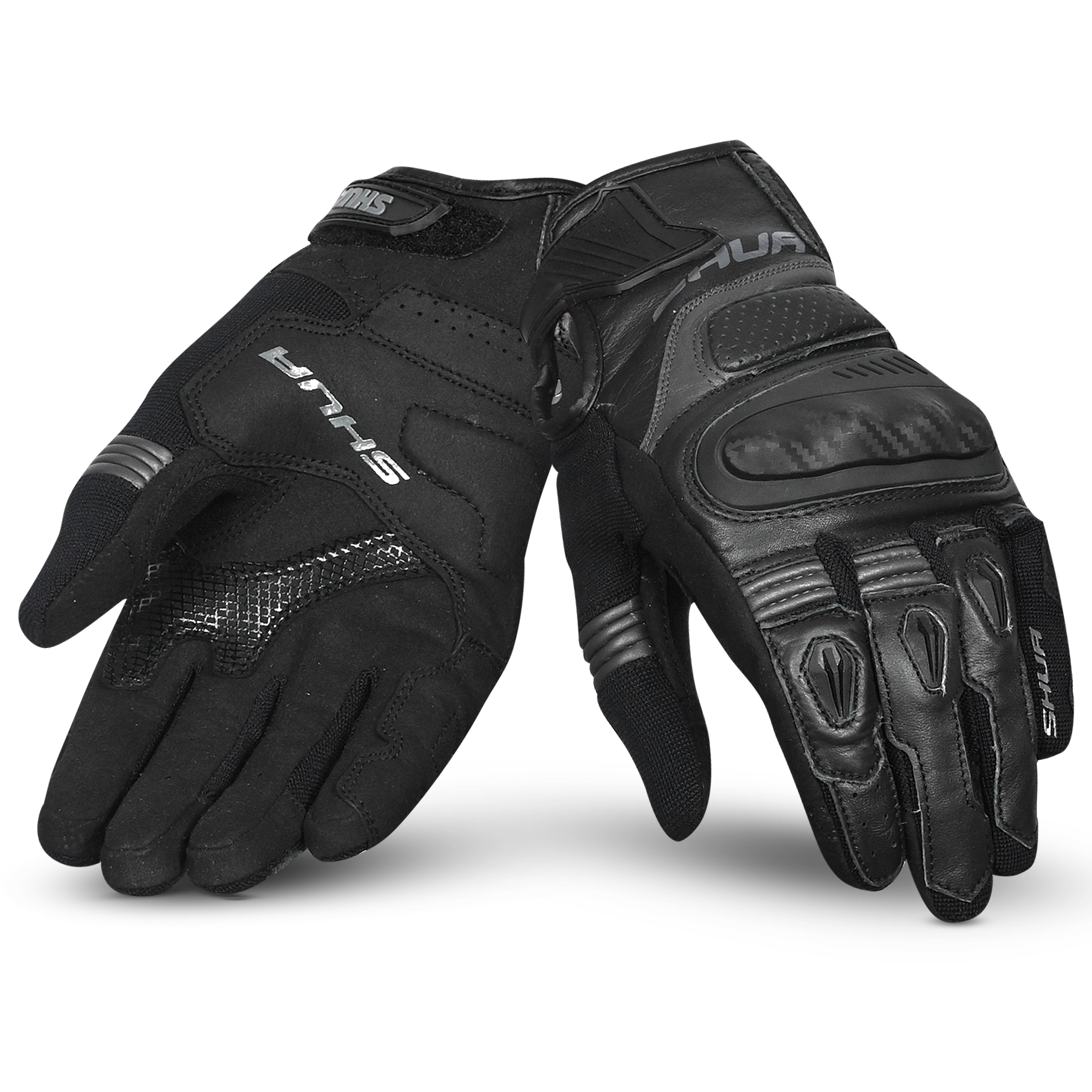 SHUA Proton Guantes De Moto Negro Gris