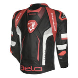 BELA X RACE CHAQUETA DE MOTO HOMBRE PIEL NEGRO BLANCO ROJO