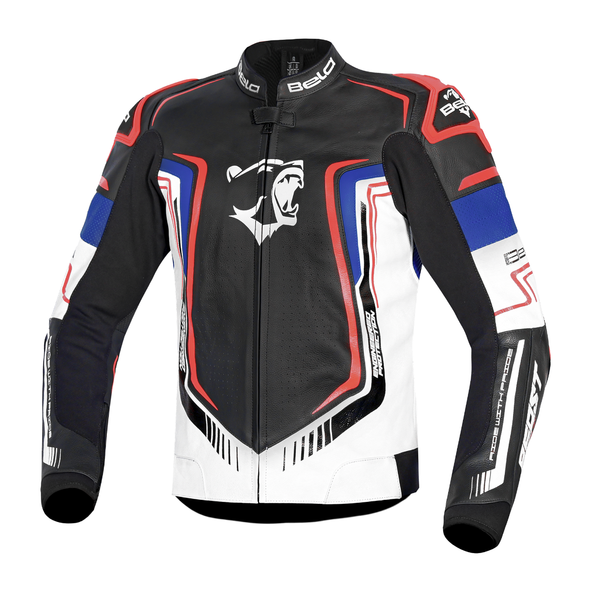 BELA BEAST CHAQUETA LEATHER HOMBRE NEGRO BLANCO AZUL ROJO