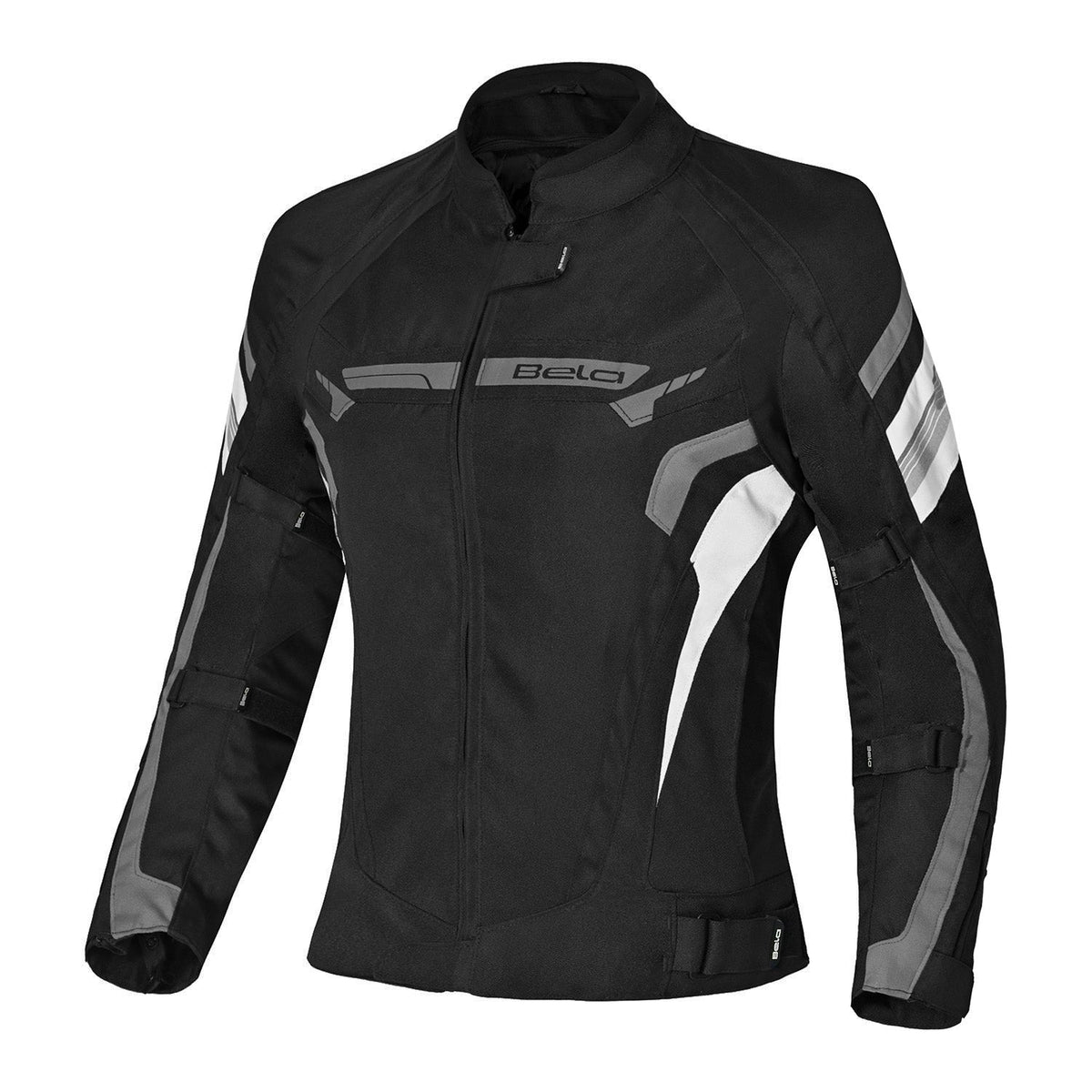 GIACCA MOTO DA DONNA BELA HIGHLAND IN TESSUTO NERO GRIGIO GHIACCIO