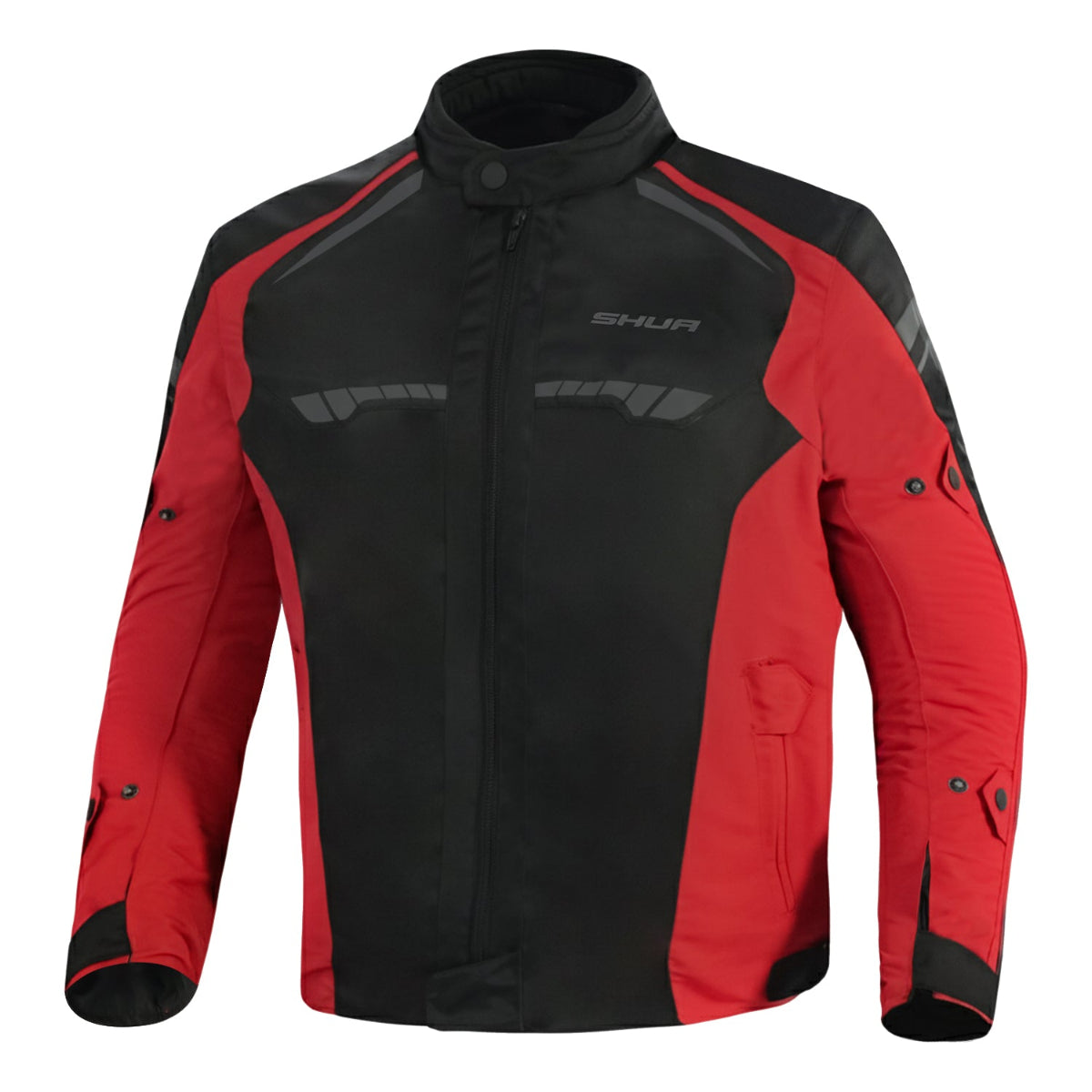 Casaco de motociclista para homem Shua Immortal preto e vermelho