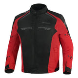 Casaco de motociclista para homem Shua Immortal preto e vermelho