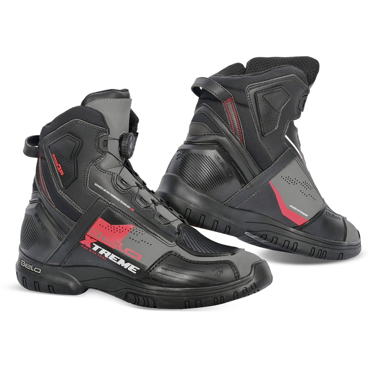BELA EXTREME FORCE BOTAS DE MOTO MUJER NEGRO GRIS ROJO