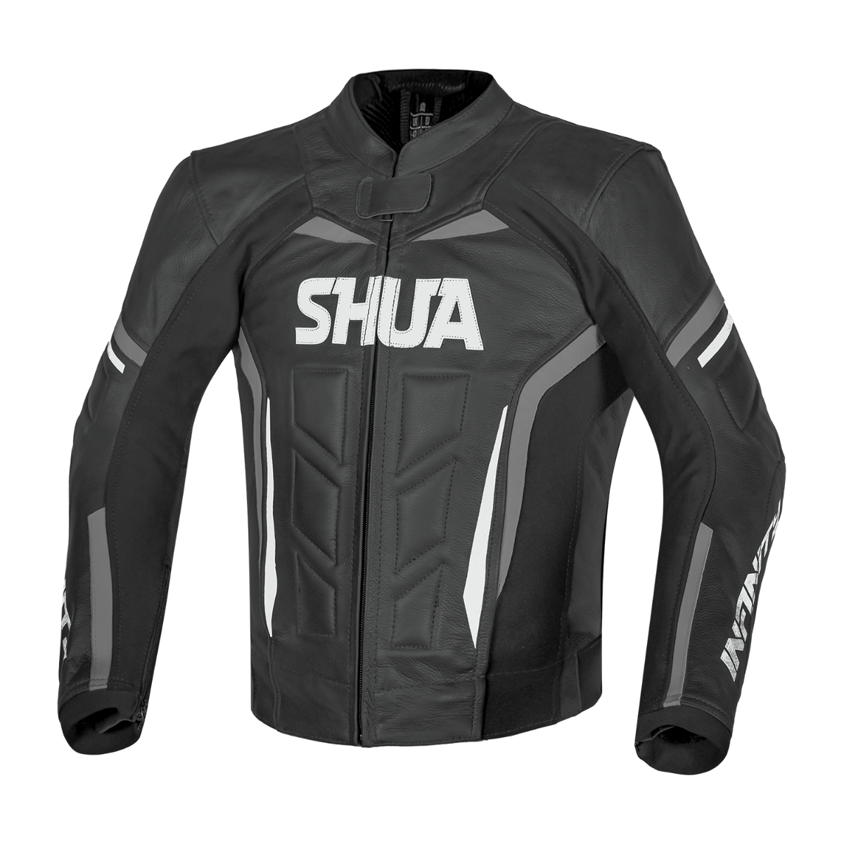 SHUA INFINITY CHAQUETA DE MOTO PIEL NEGRO ANTHRA