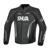 SHUA INFINITY CHAQUETA DE MOTO PIEL NEGRO ANTHRA