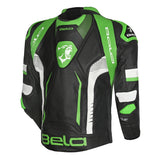BELA X RACE CHAQUETA DE MOTO HOMBRE PIEL NEGRO BLANCO VERDE