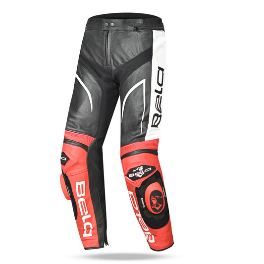 BELA X RACE PANTALON DE HOMBRE PIEL NEGRO BLANCO ROJO