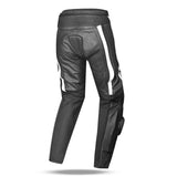 Pantalon en cuir pour femme BELA X RACE, noir et blanc anthracite