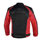 Casaco de motociclista para homem Shua Immortal preto e vermelho