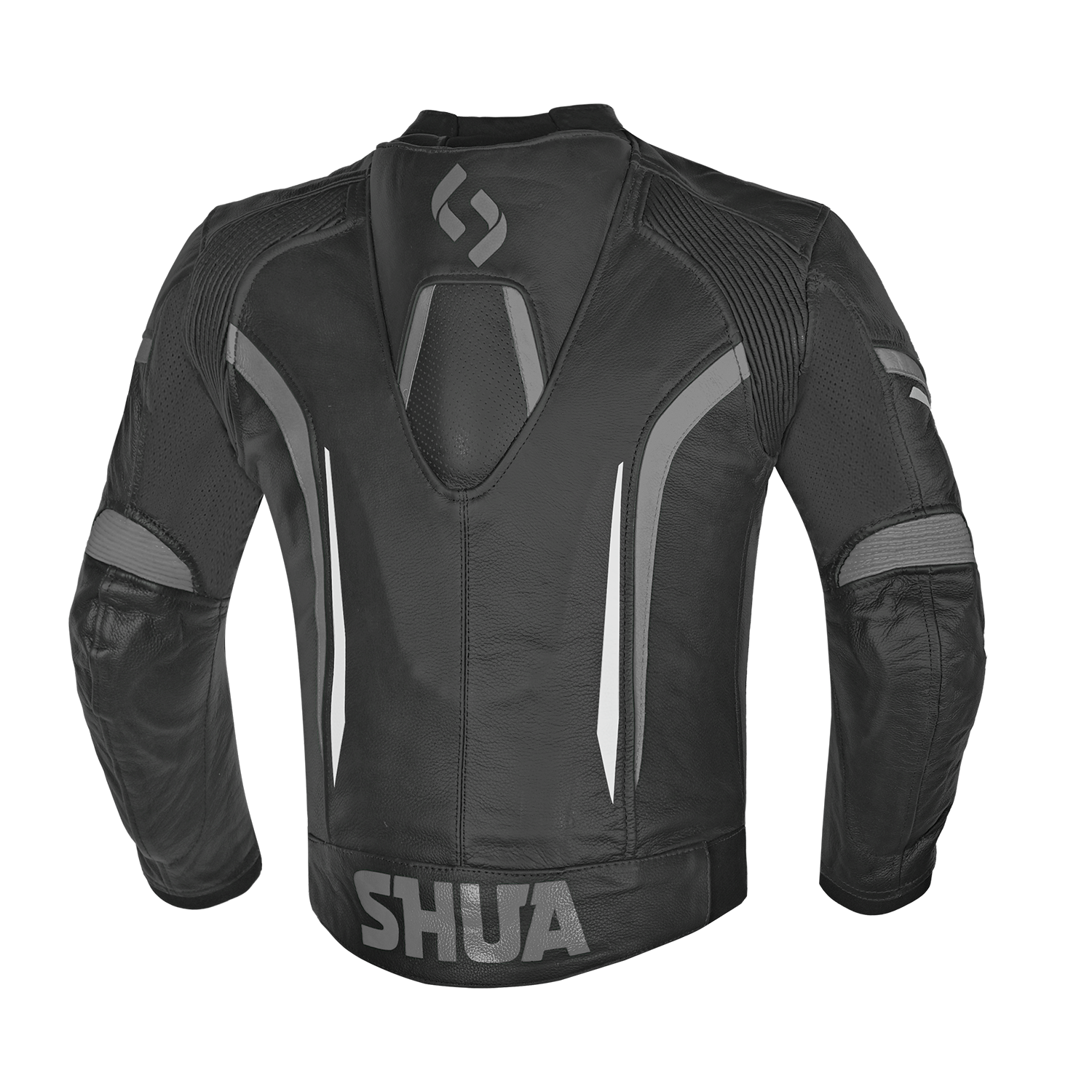 SHUA INFINITY CHAQUETA DE MOTO PIEL NEGRO ANTHRA