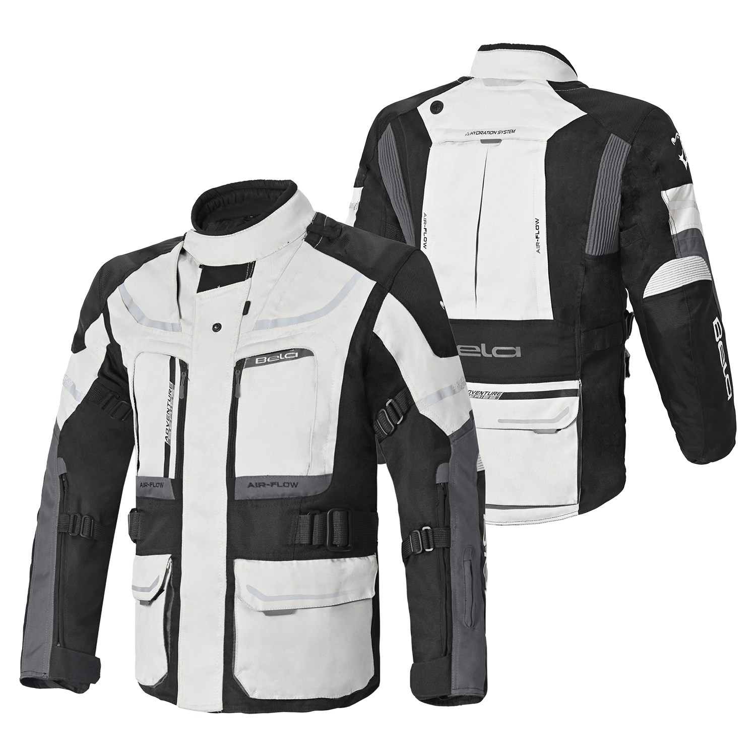 BELA - TRANSFORMER 3IN1 HOMBRE MOTO TEXTILE CHAQUETA ICE GRIS NEGRO