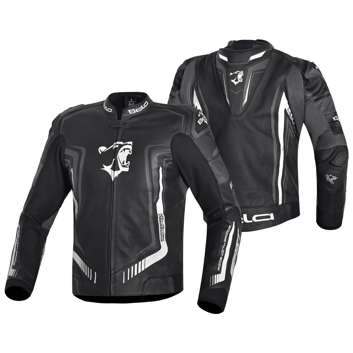BELA BEAST CHAQUETA LEATHER HOMBRE NEGRO ANTHIRA BLANCO