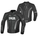 SHUA INFINITY CHAQUETA DE MOTO PIEL NEGRO ANTHRA