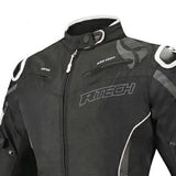 R-TECH KNIGHT RIDER DAMEN 3-IN-1-MOTORRADJACKE AUS TEXTIL (SHORTS) SCHWARZ ANTHRAZIT WEISS