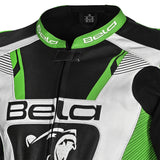 BELA X RACE CHAQUETA DE MOTO HOMBRE PIEL NEGRO BLANCO VERDE