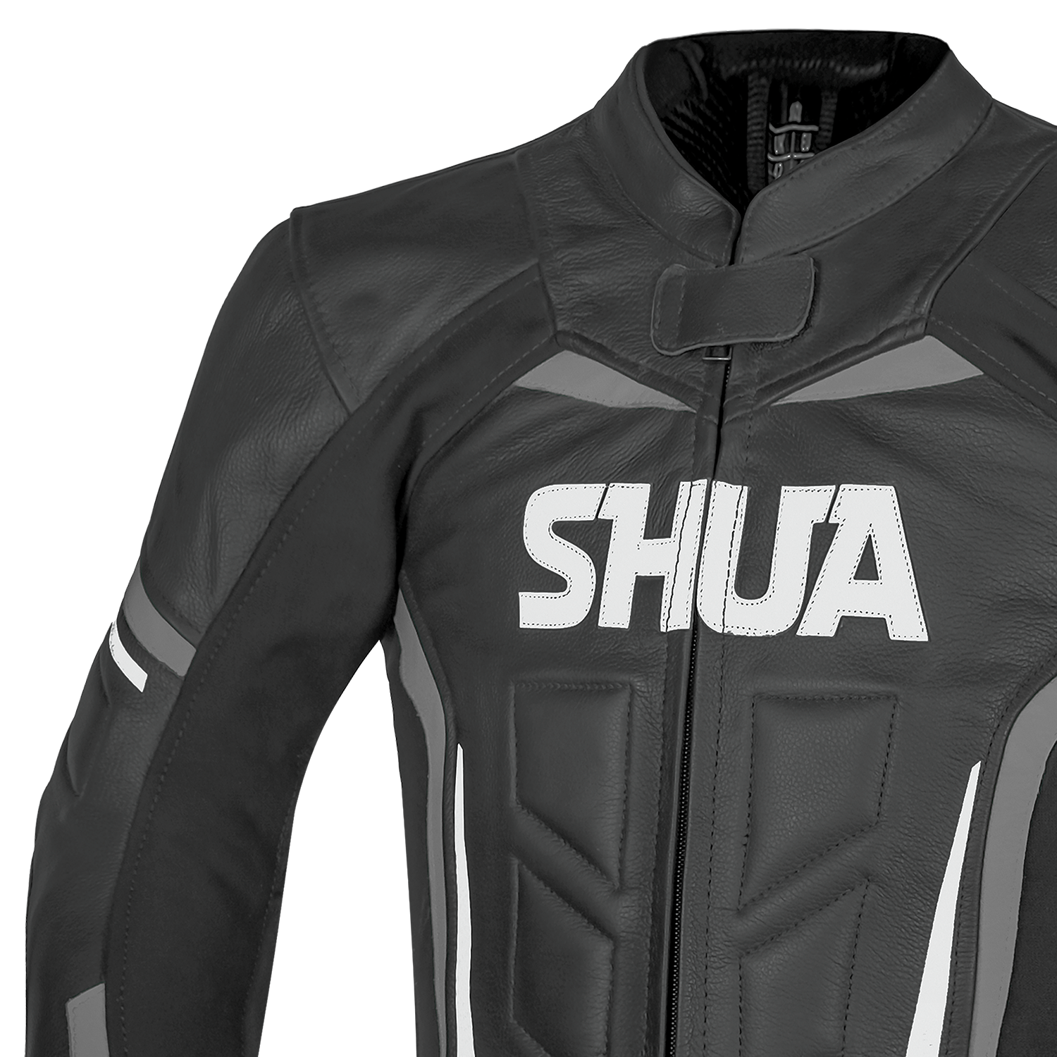 SHUA INFINITY CHAQUETA DE MOTO PIEL NEGRO ANTHRA