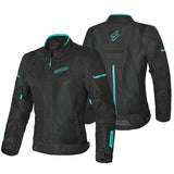 SHUA GRAVITY MESH CHAQUETA TEXTIL DE MOTO DE VERANO DE MUJER NEGRO TURQUESA