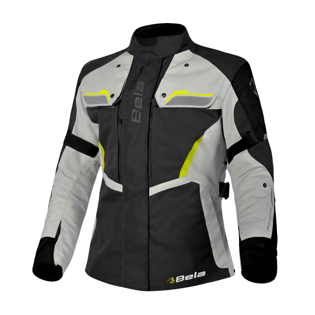 BELA HURRICANE 3 IN 1 MUJER MOTO CHAQUETA NEGRO GRIS AMARILLO