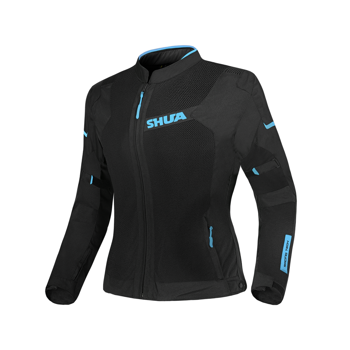 SHUA GRAVITY MESH CHAQUETA TEXTIL DE MOTO DE VERANO DE MUJER NEGRO TURQUESA