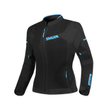SHUA GRAVITY MESH CHAQUETA TEXTIL DE MOTO DE VERANO DE MUJER NEGRO TURQUESA