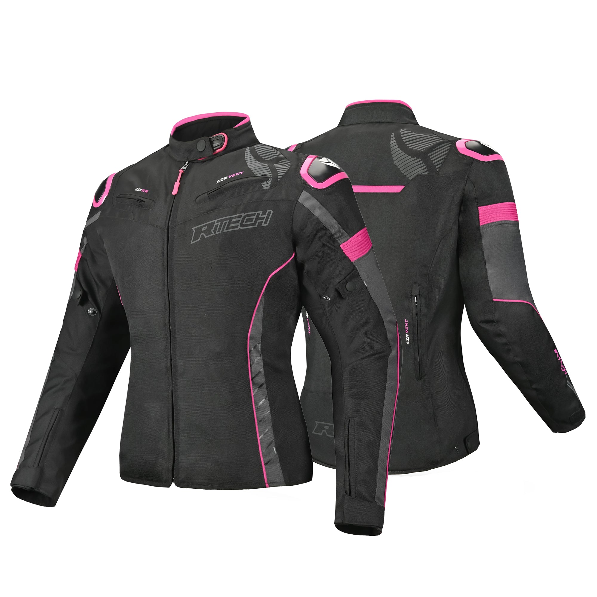 R-TECH Chaqueta Textil Knight Rider (Short) Negro/Fuschia - CHAQUETA