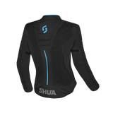 SHUA GRAVITY MESH CHAQUETA TEXTIL DE MOTO DE VERANO DE MUJER NEGRO TURQUESA