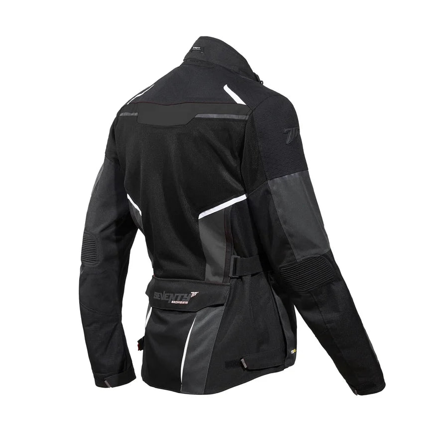 Chaqueta De Motocicleta Atacama Para Hombre Seventy Sd-Jt70 Negra/Gris/Blanca