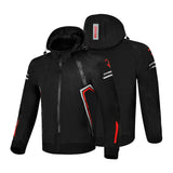 Sweat-shirt de moto softshell Bela Breeze pour homme, noir et rouge